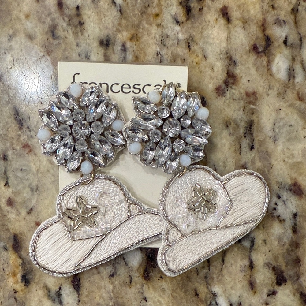 Bling Cowboy hat earrings
